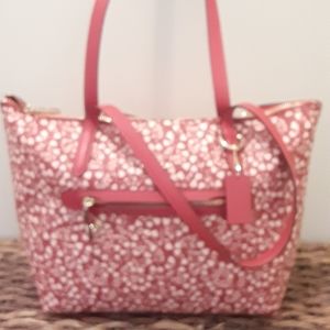 Coach Tote!  Beautiful Red and White Heart print!